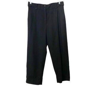 DRIES VAN NOTEN BLACK WOOL COTTON BLEND HIGH RISE PANTS - 6 (IT42)